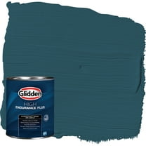 Glidden HEP Exterior Paint   Primer Satin, Blue Bayberry / Green, 1 Quart