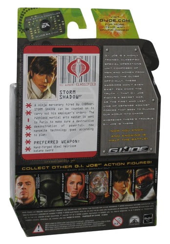 G.I. Joe The Rise of Cobra Storm Shadow Paris Pursuit Action Figure 2009 Hasbro