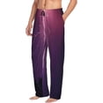 thumbnail image 2 of Xecao Thunderstorm Violet Purple Men's Straight Lounge Pajama Pants: The Ultimate in Comfortable Sleepwear, 2 of 9