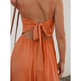 thumbnail image 3 of Vestido largo CUPSHE naranja con cuello en V sin mangas para mujer XS, 3 of 4