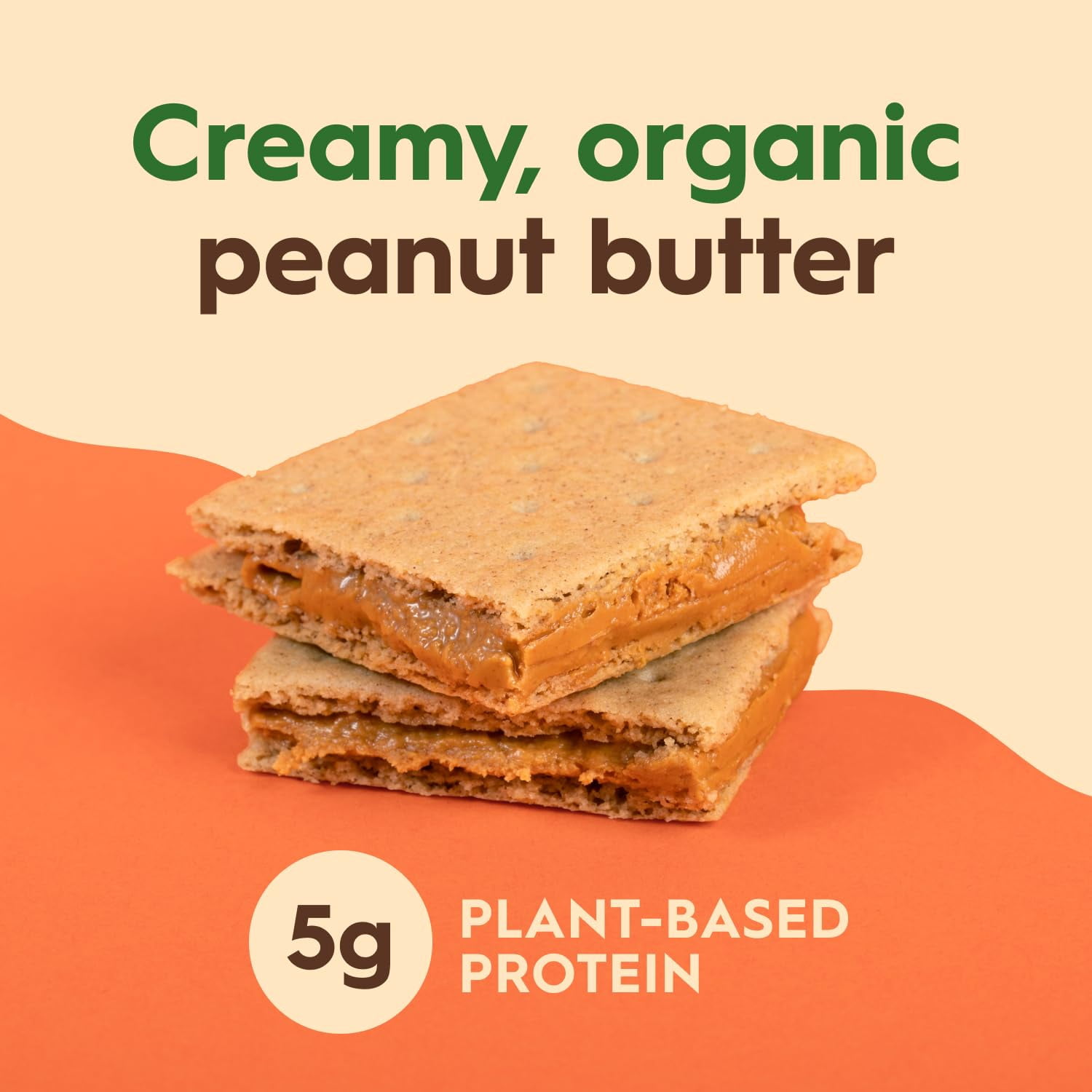 Once Again Peanut Butter BCF26 Crackers Graham Sandwiches - Free Graham Crackers with Organic Peanut Butter Filling - Vegan, Organic Snacks for Kids - Lunch Snacks Individually Wrapped, 8 Count
