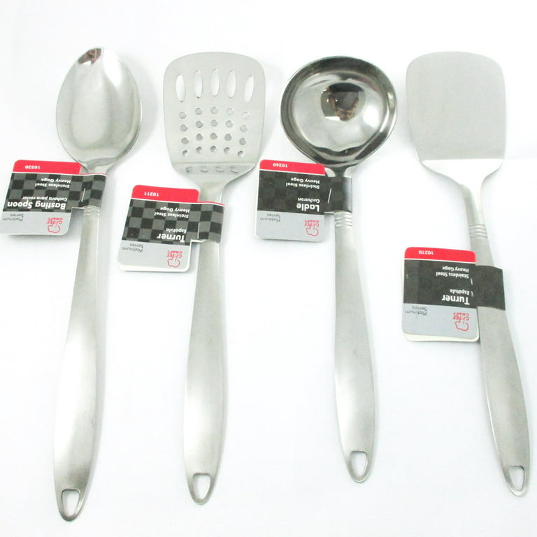 9-Piece Stainless Steel Kitchen Utensils Set, Heat-Resistant Cooking Tools  Kitchenware - Turner Soup Spoon Pasta Server Strainer - AliExpress