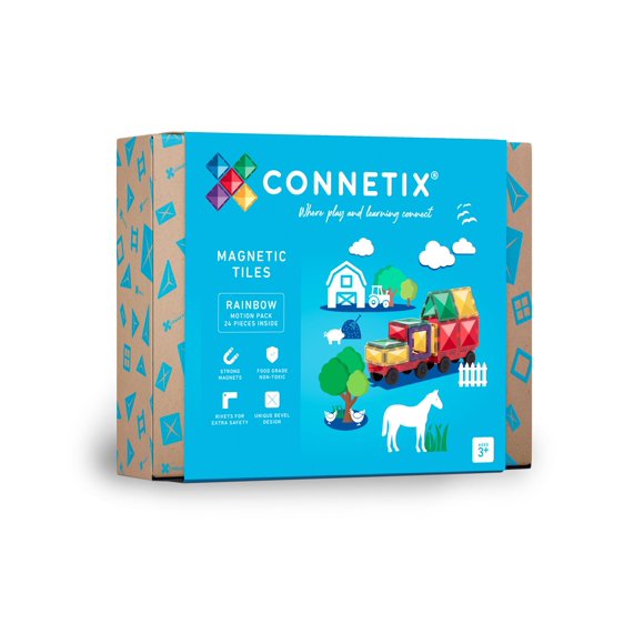 Bloques Magneticos Connetix Rainbow Motion Pack 24p