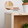 thumbnail image 6 of Noble House 45" Storage Cabinet Bookshelf, 7-Compartment Solid Pine Wood Fixed Shelf Bookcase Organizer, Natural, 6 of 7