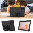thumbnail image 6 of Kids Case for Samsung Galaxy Tab S9 FE/ Tab S9/ Tab S8/ Tab S7 11 Inch, Cute Butterfly Design Soft EVA Rubber Kicksand Shoulder Strap Lightweight Kids Friendly Washable Case for Girls Boys, Black, 6 of 6