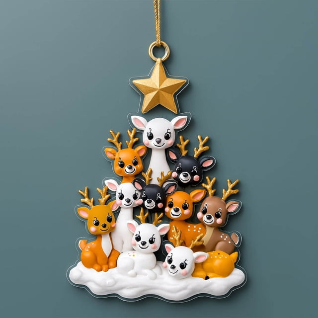 Colgante Navideño de Acrílico con Forma de Avión para Árbol de Navidad.
