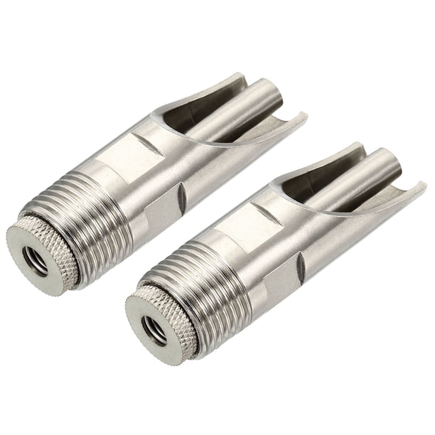 Cerdo Bebedero Automático Avicultura Bebedero Comedero 1/2" PT Inoxidable Acero Tipo Pato Boca para Cerdas Beber, Plateado Paquete de 2