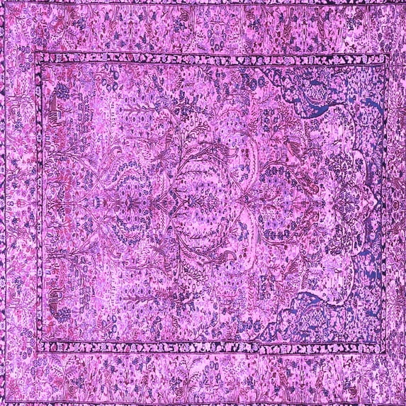 Ahgly Company Indoor Square Persian Purple Traditional Area Rugs, 6' Square