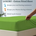 thumbnail image 5 of Amay 100% Organic Cotton Split King Fitted Sheet - 500 Thread Count (39"x80" Each, 2 Pieces) - Ultra Soft, Cooling & Breathable Bed Sheet - Durable Long-Lasting Fabric - (Parrot Green, 1 Piece), 5 of 7