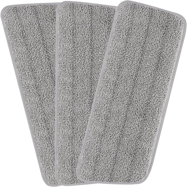 CUITING 3 Pcs Replacement Microfiber Pad for Universal Commercial 16.5 Inch Mop Head Flat Mop Head Wet & Dry Commercial Cleaning Refills Reusable Mop Refills Fit for Most Microfiber Flat