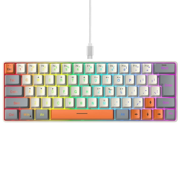 AOOOWER Mechanical Gaming Keyboard with LED Backlits Keyboard 63 Keys Corded Computer Key