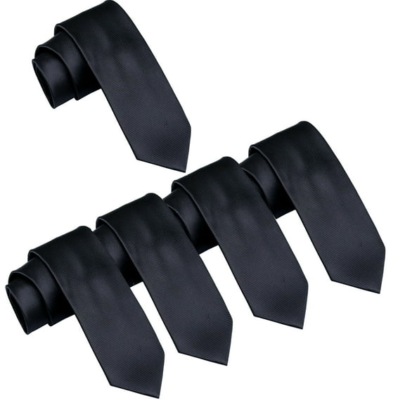 Mens Wedding Tie Wholesale Groomsman Solid Color Skinny Ties 5 Pack (2 inch)