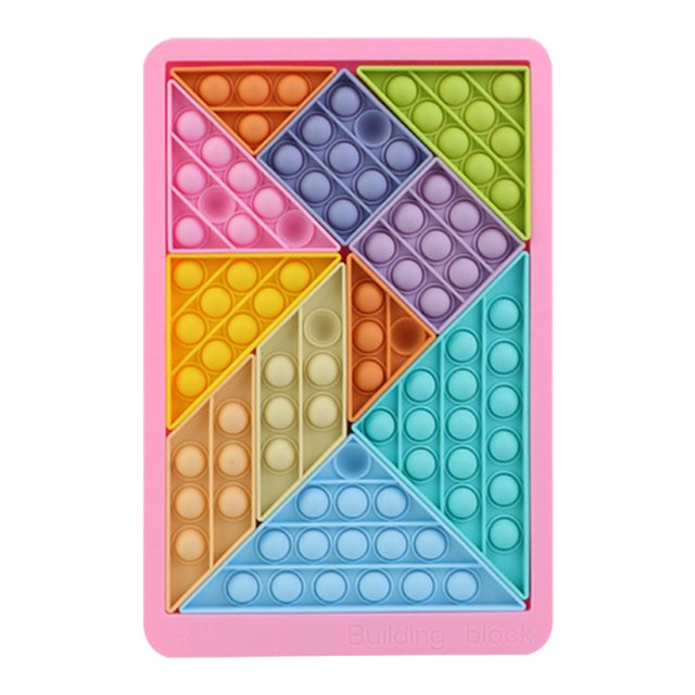 Bloques de Construcción Tangram Push Bubble Toys Arco iris Juguete sensorial Autismo Juego antiestrés Rompecabezas Tmvgtek Nuevos Originales