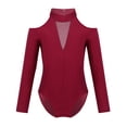 thumbnail image 3 of DPOIS Girls Team Basic Stretch Mock Neck Long Sleeve Leotard Dancewear, 3 of 7