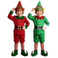 thumbnail image 4 of PMVFHDE Kids Unisex Christmas Elf Costume Set Cute Costume Set for Holiday Party Role Play Dress up Festive Cosplay, 4 of 5