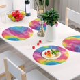 thumbnail image 6 of Ryvnso Rainbow Illustration Round Plate Mats Dining Table Placemat Set of 4 for Holiday Decoration, 6 of 7