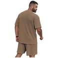 thumbnail image 3 of Dresfit 2 Piece Outfits for Men Short Sleeve Crew Neck T Shirts Match Shorts 2 Piece Sets 2026 Summer Drop Shoulder Loose Short Sets Oversize Breathable Tracksuit S, 3 of 3