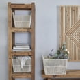 thumbnail image 2 of DecMode 12", 11", 10"H Cream Cotton Fabric Handmade Storage Basket with Handles, 3-Pieces, 2 of 7