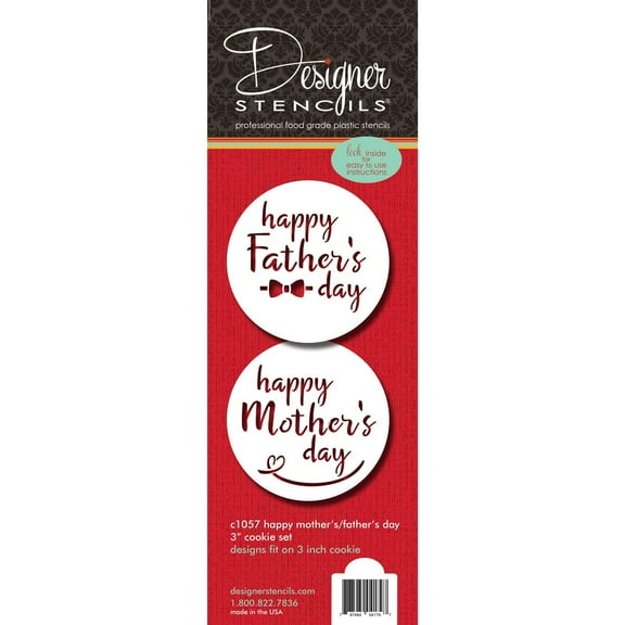 Happy Mother's/Father's Day 3" Cookie Stencil Set C1057 by Designer Stencils