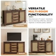 thumbnail image 3 of YODOLLA 55" Storage Cabinet with Storage, Modern TV Sideboard Buffet Accent Cabinet for Living Room in Brown, 3 of 7