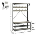 thumbnail image 2 of ChaoLink Coat Rack Shoe Bench Industrial Hall Tree Storage Bench for Entryway Wood Look Accent Large Shoe Rack Bench with Storage Shelf Hanging Bar,8 Hooks Grey 39.9inx15.7inx72inGray, 2 of 8