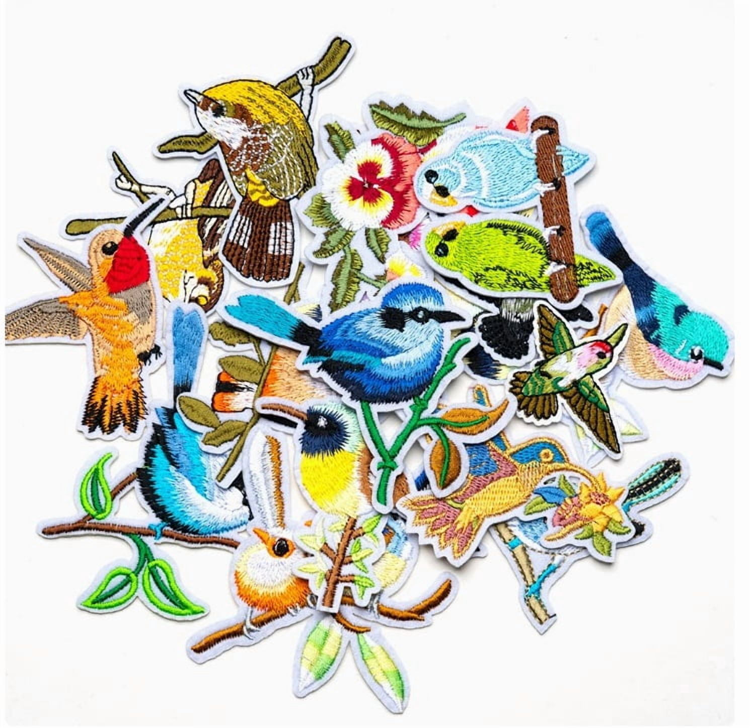 10-pack flower and bird embroidery computer embroidered cloth patch appliqué clothing accessories adhesive backing ironing seam-free patch patch