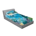 thumbnail image 2 of Ambesonne Fish Fitted Sheet & Pillow Sham Set, Underwater Scenery, Twin, Multicolor, 2 of 2