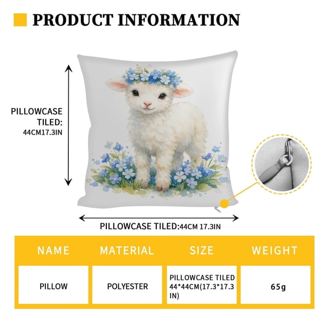 Housse de Coussin de Fête 18 Po x 18 Po (45 cm x 45 cm) Polyester Surface de Dessin Vierge avec Fermeture Éclair Cachée pour Décoration de Vacances Intérieure Extérieure