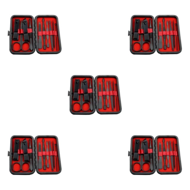 maskred Convenient Travel Nail Clippers Set with Protective Case 10 Pcs 15x10cm 5Set
