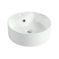 thumbnail image 5 of LiviNest Round Ceramic Above Counter Bathroom Sink: Compact 16.5" Vanity Art Basin - White Porcelain Material & Easy Installation for Small Space Design, 5 of 6