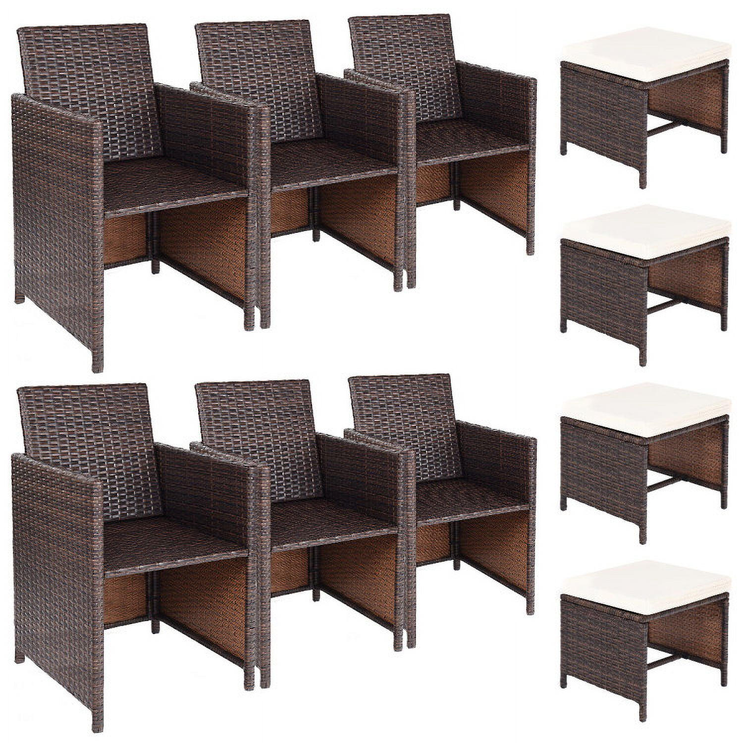 Aimee Lii 10 Pieces Outdoor Patio Dining Set, Outdoor Patio Furniture, Brown