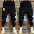 thumbnail image 4 of Pantalones deportivos para hombre, lisos, con estampado de otoño e invierno, para hombre, pantalones de chándal, pantalones harén, ropa de calle plana, holgados, informales, elásticos, talla XXL, para, 4 of 5