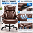 thumbnail image 5 of Qusaphy 800lbs Big and Tall PU Leather Executive Office Chair for Adults, Reclining Backrest, Spring Cushion, Lumbar Support, Ergonomic Armrest, Home Office Desk Chair, 5 of 7