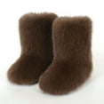 thumbnail image 2 of Plush Slipper Booties for Women Winter Warm Fashion Indoor Home Slip on Shoes Lightweight Casual Ankle Boots Brown Size 11, 2 of 4