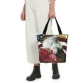 thumbnail image 3 of Uemuo Eagle With Hat And Roses Print Tote Bags for Women,Large Capacity Corduroy Bag,Reusable Grocery Shoulder Bag,Beach Tote with Zipper Closure, Daily Essentials, 3 of 7