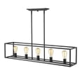 thumbnail image 5 of Golden Lighting Wesson 5-light Island Light in Matte Black, 5 of 5