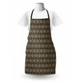 thumbnail image 3 of Classical Apron, Vintage Damask with Oriental Spiral Curves Leafy Motif Print, Unisex Kitchen Bib with Adjustable Neck for Cooking Gardening, Adult Size, Dark Sepia Tan, by Ambesonne, 3 of 4
