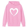 thumbnail image 5 of FAWUUDO Boys Girls Romantic Valentines Hoodie Long Sleeve Big Kids Casual Graphic Print Pullover Cozy Winter Fall Top Pink 7-8 Years, 5 of 6