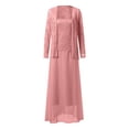 thumbnail image 6 of Women's Laces Mother of the Bride Dresses with Jacket 2 Piece Mother of the Groom Dresses for Wedding Guest Dress Pink M, 6 of 7