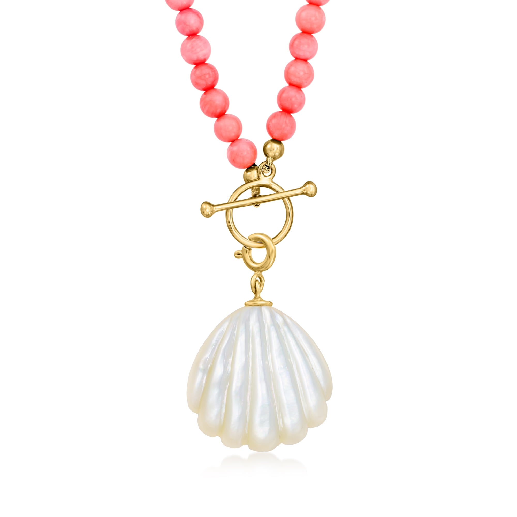 Ross-Simons Mother-Of-Pearl Seashell Charm in 18kt Gold Over Sterling, Women's, Adult