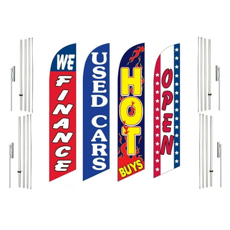 4 Swooper Flags With 4 Pole Kits We Finance Used Cars Hot Buys Open