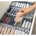 thumbnail image 6 of WYDK 3 Pcs Underwear Drawer Organizer, Foldable Bra and Underwear Organizers Socks Storage Boxes, Grey Drawer Divider Wardrobe(11 Grips), 6 of 18