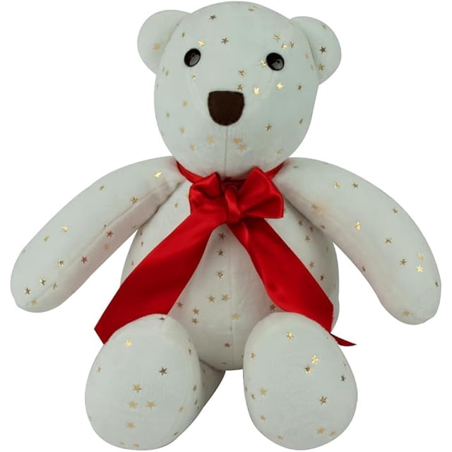 Oso de Peluche Fredo 40 cm Artesanal con Hueso Estrellas Metálicas - Hecho en México
