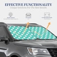thumbnail image 4 of Honeii Teal Turquoise And White Polka Dot Print Foldable Car Sun Shade for Windshield, 2-Piece UV Protection Shade, Protects Car Interior, Ideal for Cars, Trucks, SUVs-Medium, 4 of 6