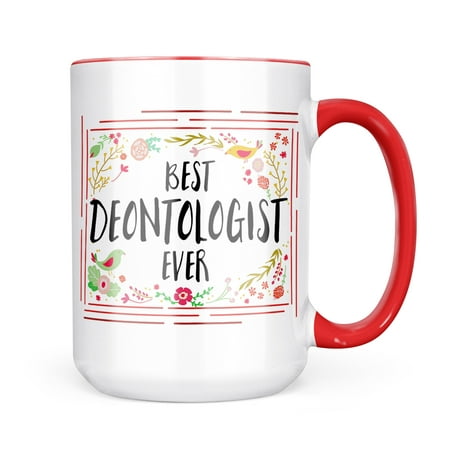 

Neonblond Happy Floral Border Deontologist Mug gift for Coffee Tea lovers