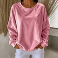 thumbnail image 2 of ZHYou Womens Long Sleeve Velvet Sweatshirts Crew Neck Drop Shoulder Loose Fit Casual Loungewear Tops,Pink,Size S, 2 of 6