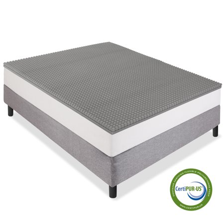 Best Choice Products 2in Queen Size Ventilated Bamboo Charcoal-Infused Memory Foam Mattress Topper with Open-Cell Cooling, CertiPUR-US Certification, (Best Density Memory Foam Topper)