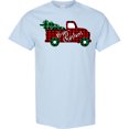 thumbnail image 3 of Inktastic Merry Christmas Red Buffalo Plaid Truck with Tree T-Shirt, 3 of 5