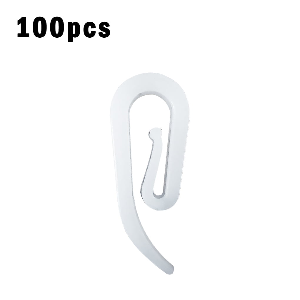 100X Plastic Hooks Hanging Accessory For Curtain Drapery Adjustable Durable Home 