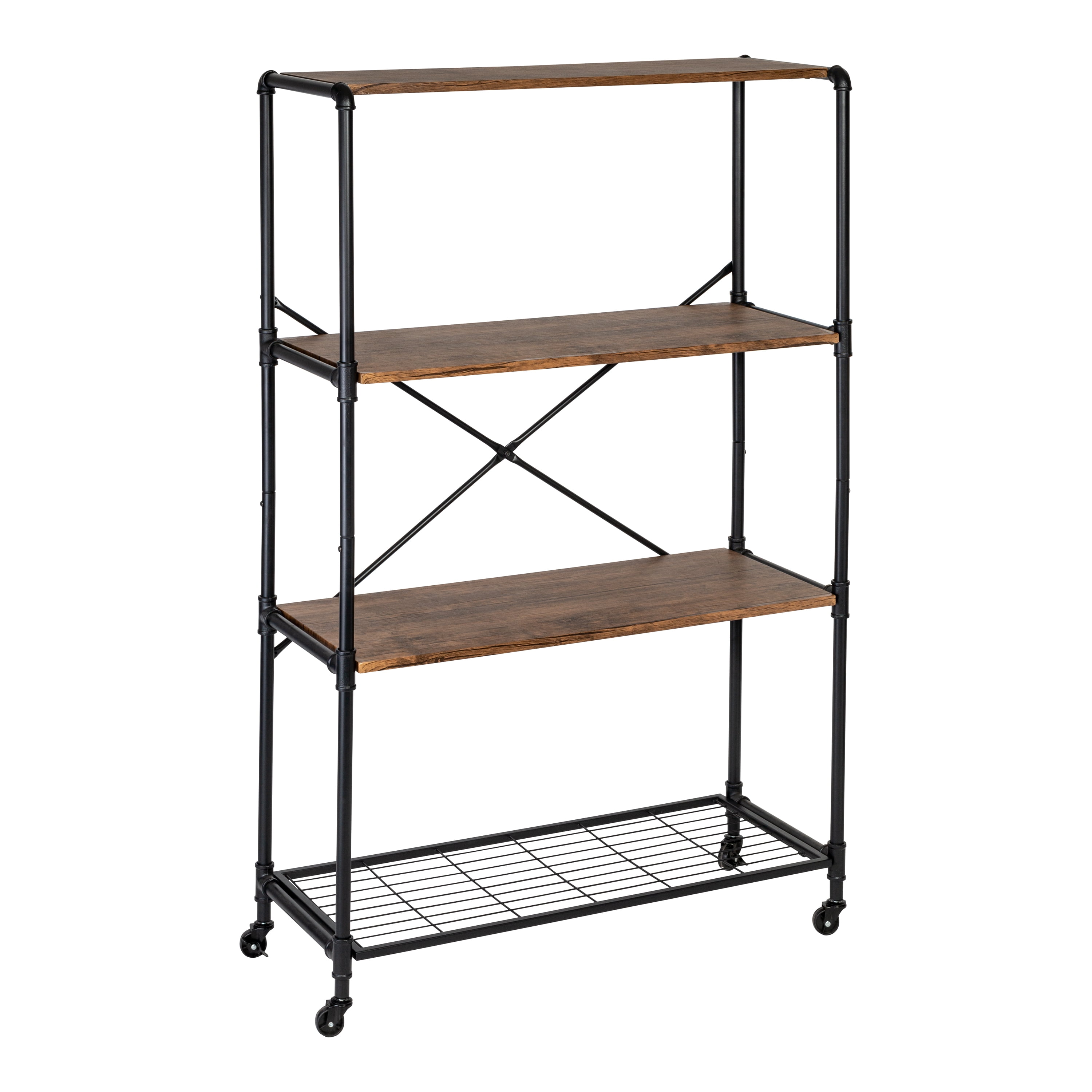 4Tier Industrial Rolling Bookshelf